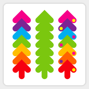 Colorful rainbow trees Magnet